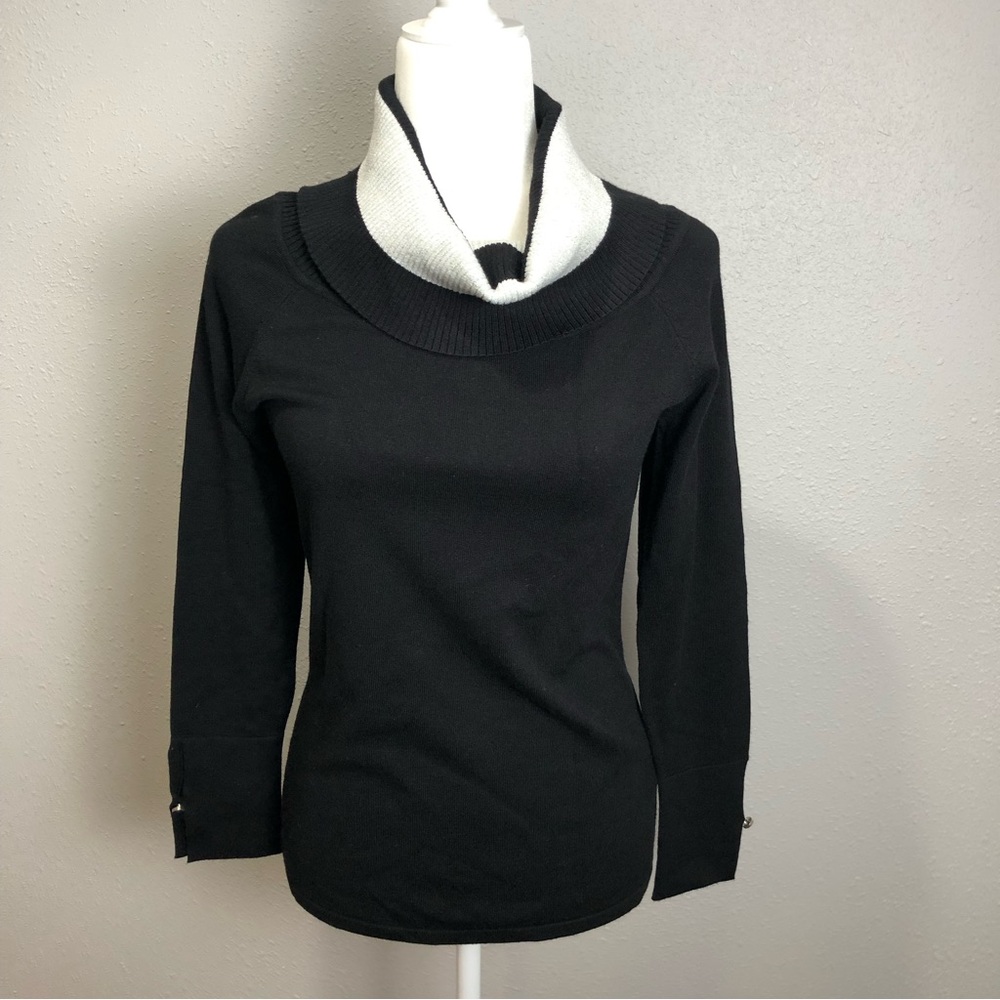 Marble cowl neck sweater with bling white Size XS